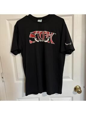 Storm #35 Black Graphic T-Shirt with Red and White Logo size Medium